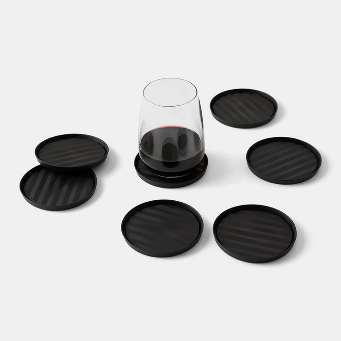 Rabbit Black Coasters - Set of 8