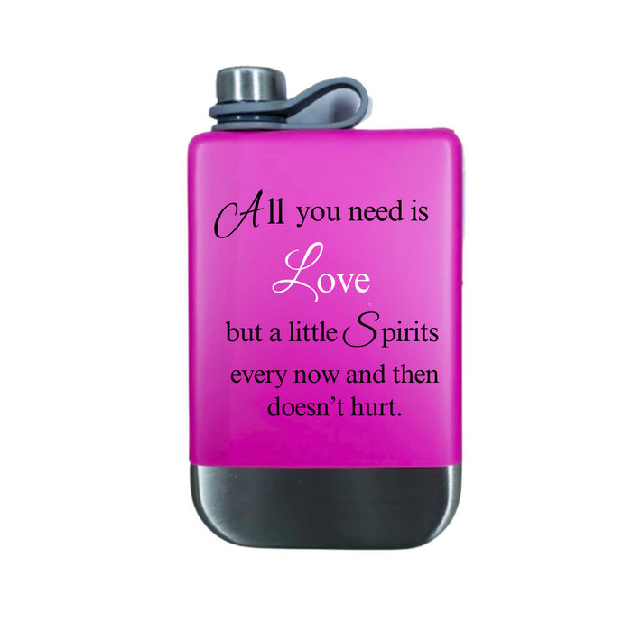 All You Need is Love/Spirits Flask - Pink