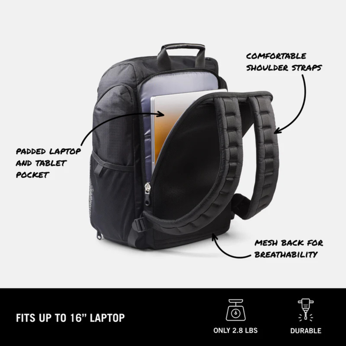 BUILT All-In Backpack – The Ultimate Dad Work Bag Black
