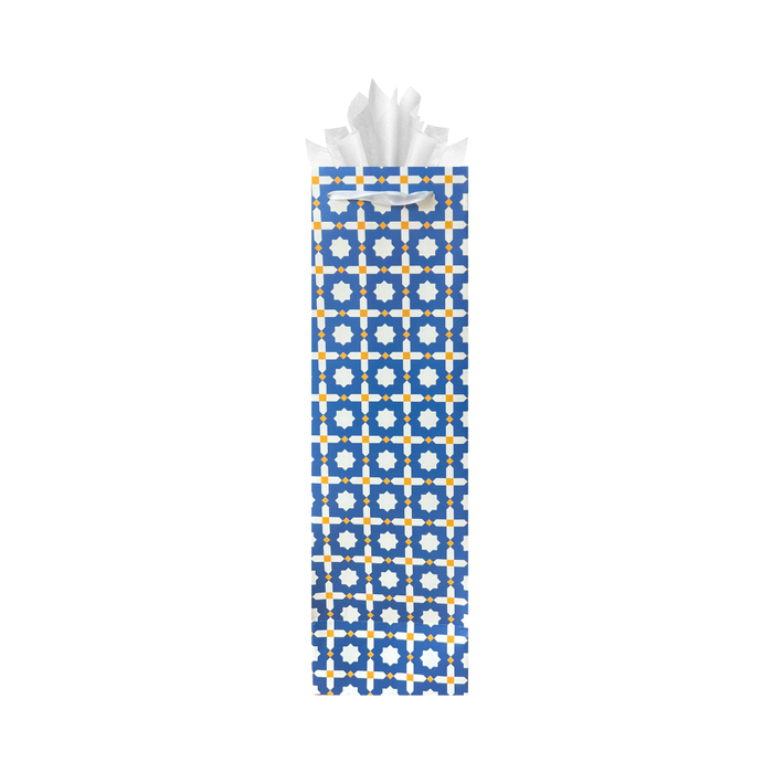 Gift Bag- Blue & Gold Pattern