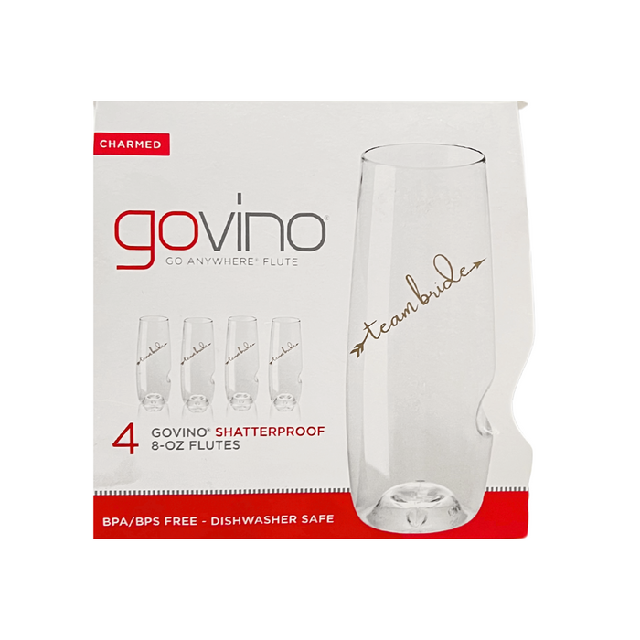 Govino Team Bride Flutes 4 Pack - 8 oz