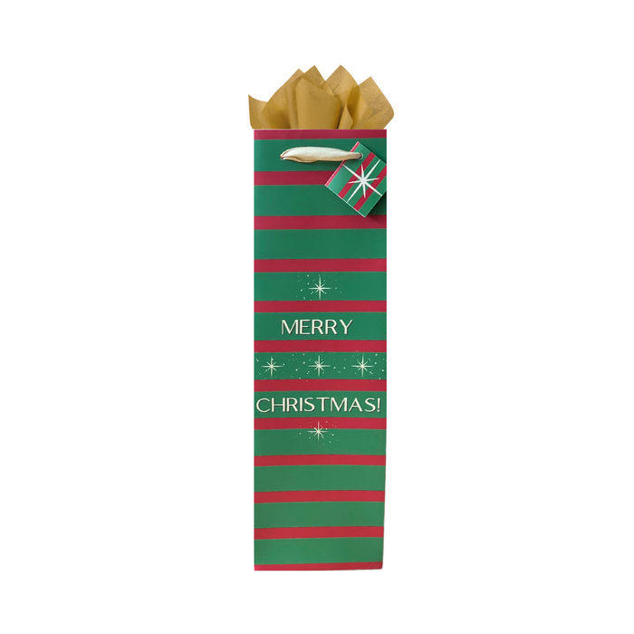 Gift Bag - Merry Christmas Stripes