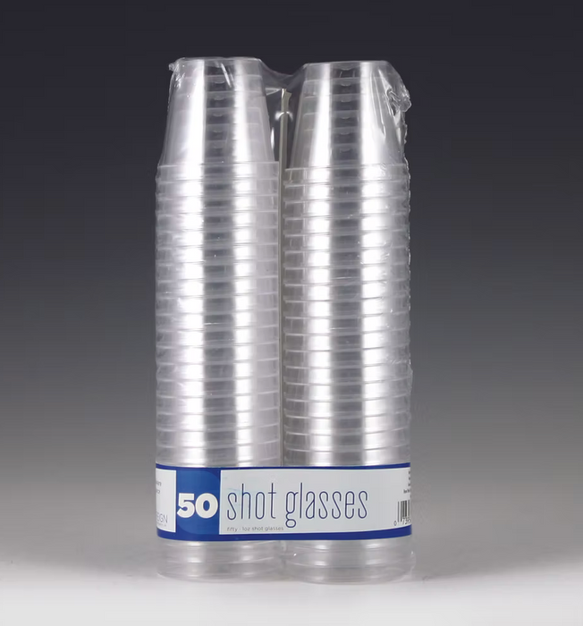 Sovereign 1 oz shot glass plastic 50 count