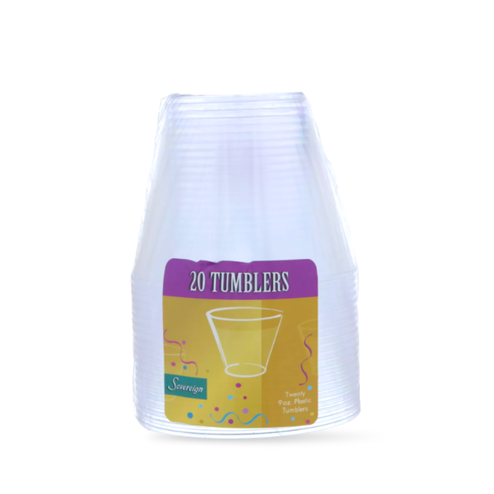 Maryland Plastics Sovereign Clear 9 oz Tumbler, 20 CT