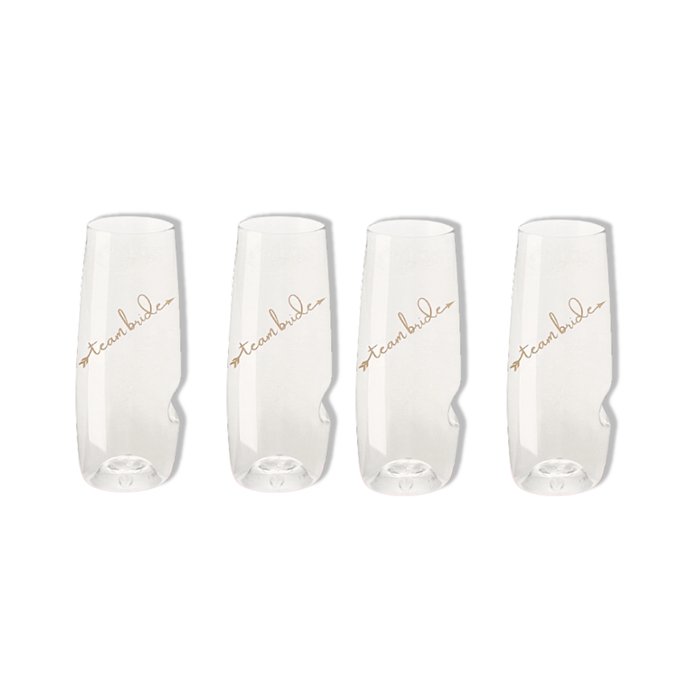 Team Bride Champagne Flutes – Reusable Champagne Glasses for Bridal Parties