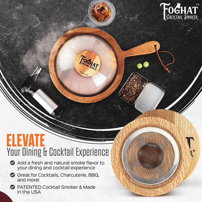Foghat Smoking Cloche Set Smoked Cocktails, Meats & Charcuterie – Complete Kit