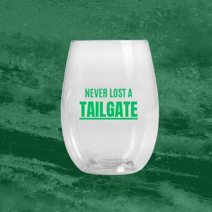 Never Lost a Tailgate Unbreakable Reusable Glass – 12oz | Football & Game Day Drinkware”
