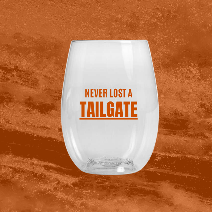 Never Lost a Tailgate Unbreakable Reusable Glass – 12oz | Football & Game Day Drinkware”