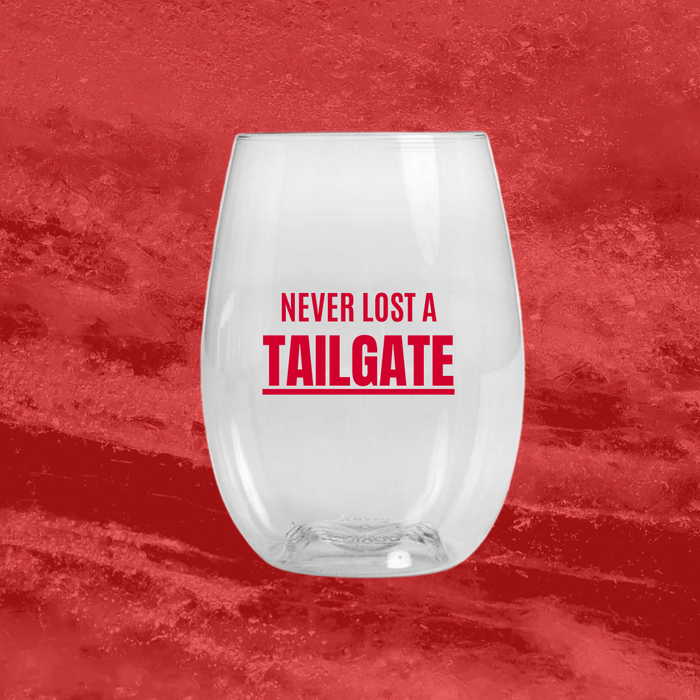 Never Lost a Tailgate Unbreakable Reusable Glass – 12oz | Football & Game Day Drinkware”