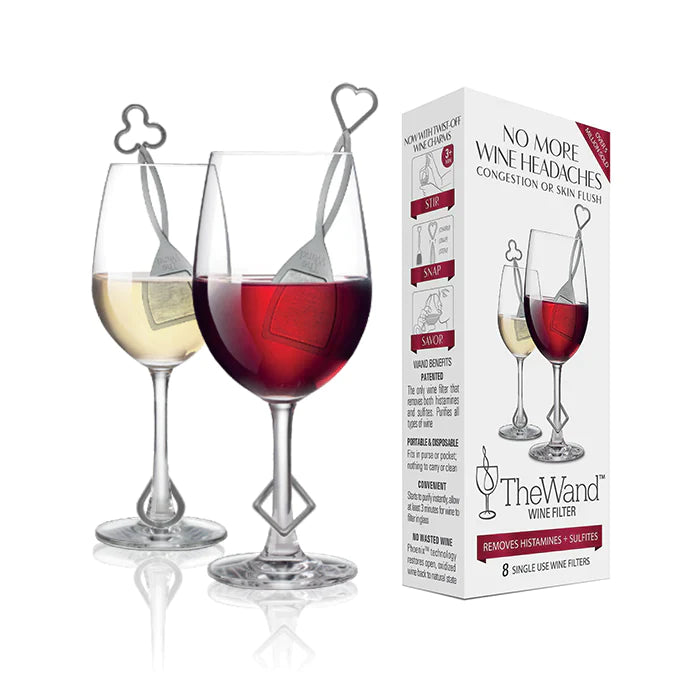 PureWine "The Wand" Wine Purifier Silver- 8 Pack