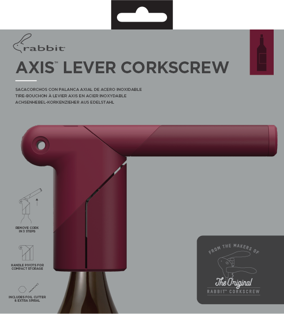 Rabbit Axis Lever Corkscrew-Merlot
