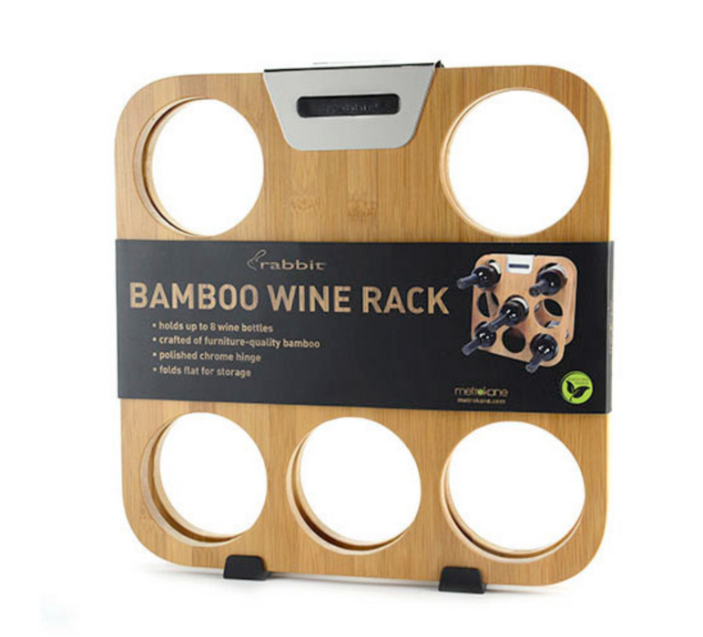 Rabbit 8 Bottle Bamboo Wine Rack