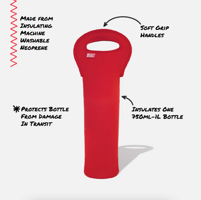 Built 1 Bottle Insulated Wine Tote - Red